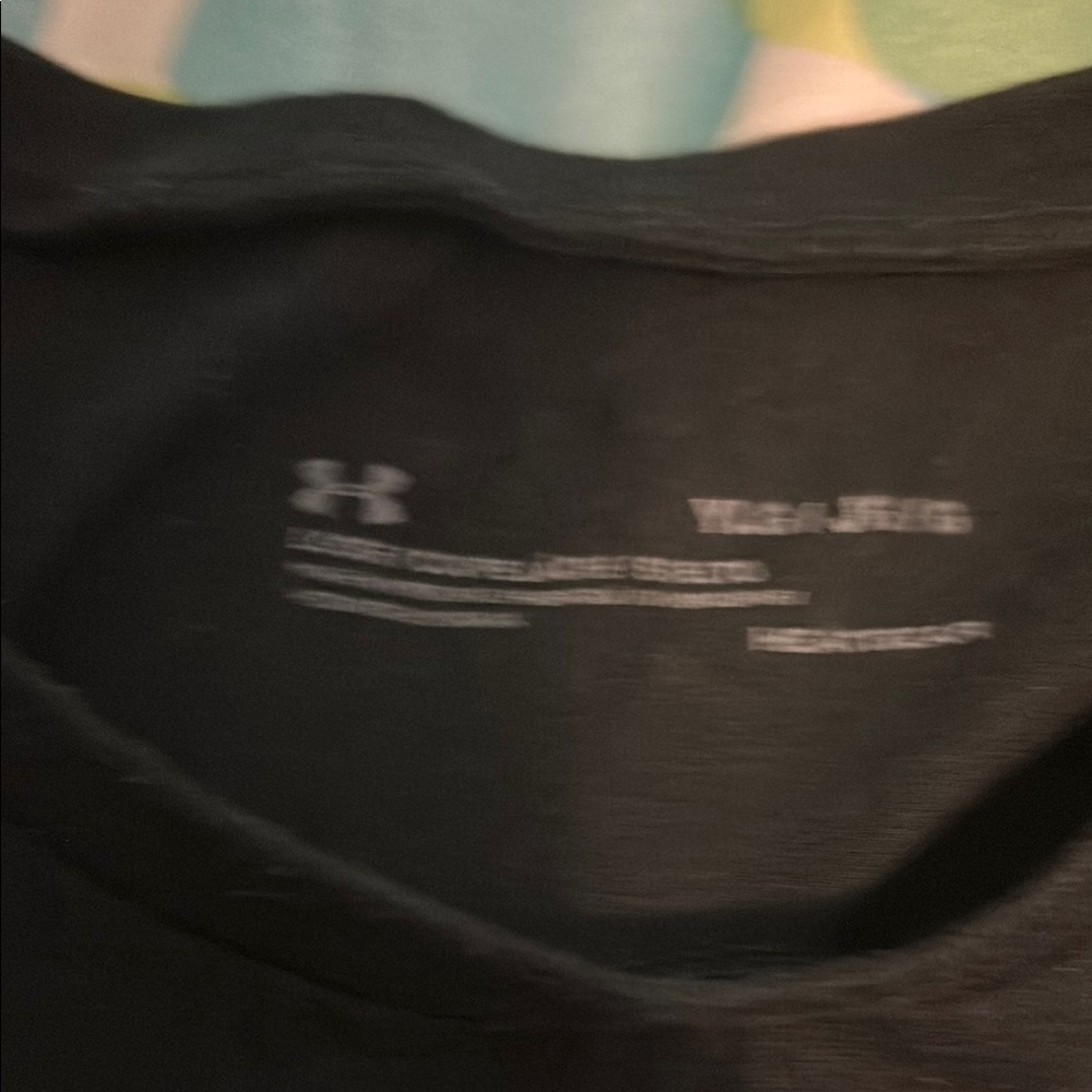 Under Armour Black Tee with Pink Logo - Picture 2 of 5